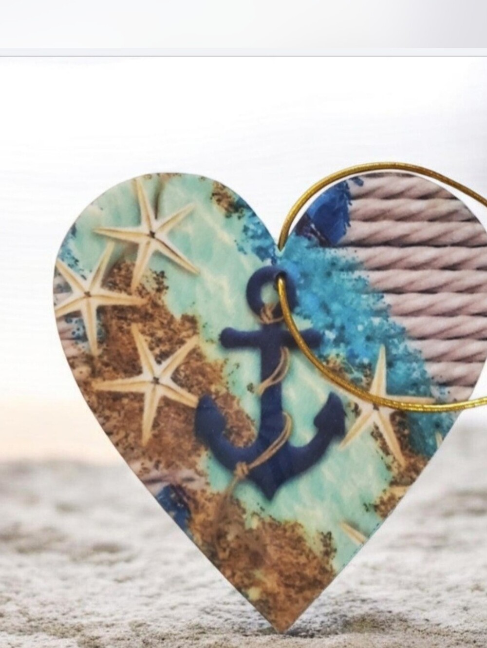 Nautical Theme Anchor Heart Shaped Car Air Freshener